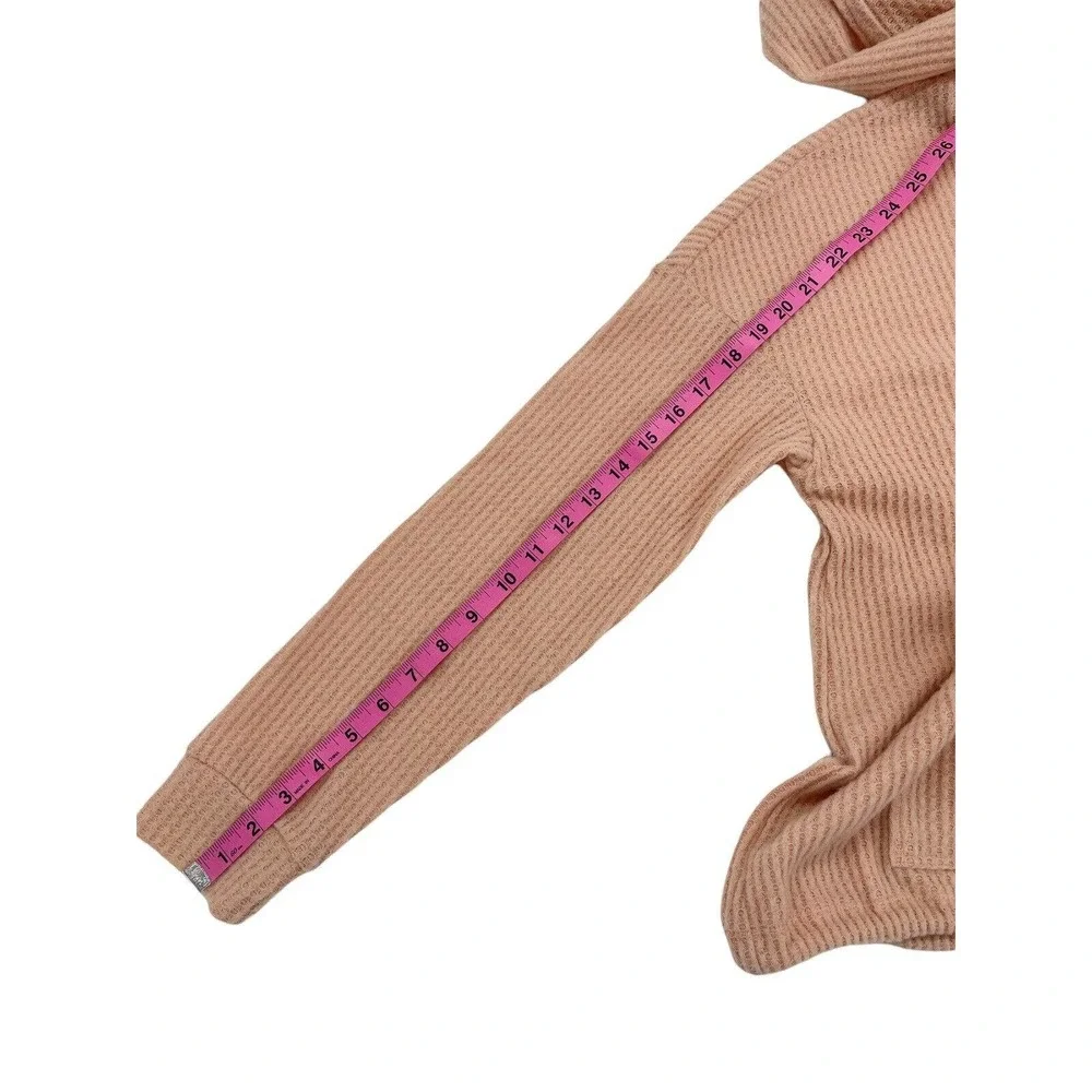 GibsonLook Waffle Weave Hoodie In Dusty Peach Size Medium - Picture 10 of 11